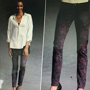 Cabi Purple Twilight Camo Skinny Jeans Size 8
